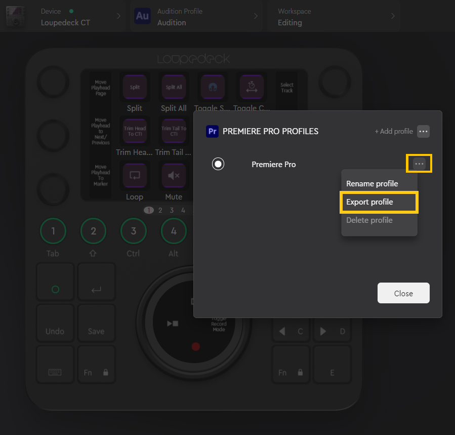 How to import and export profiles